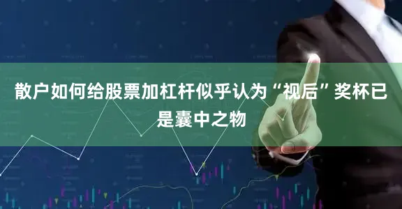 散户如何给股票加杠杆似乎认为“视后”奖杯已是囊中之物